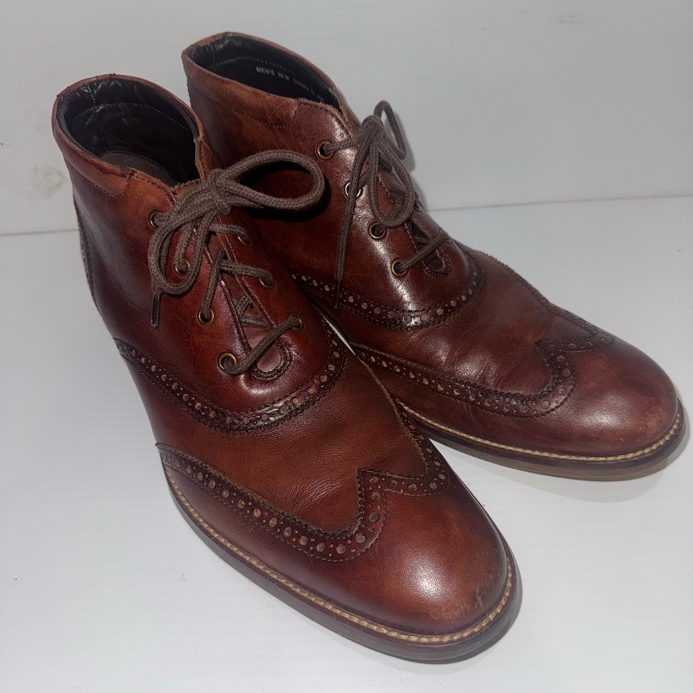 Cole Haan Liam Chukka II Brogue Brown Wingtip Boots Men's Size 10M C11053
